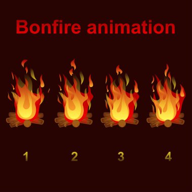 şenlik ateşi animasyon sprite, oyun tasarımı için