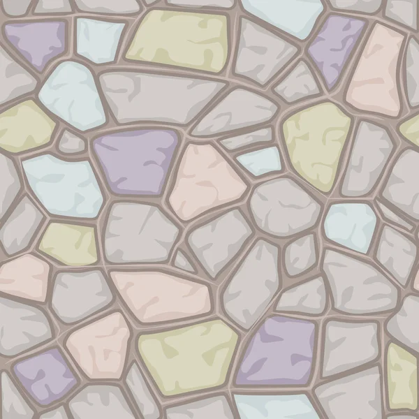 Цветной мультяшный камень бесшовный фон, текстурный узор set3 — стоковый вектор