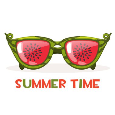Karpuz gözlük. Yaz saati Merhaba, illüstrasyon vektör