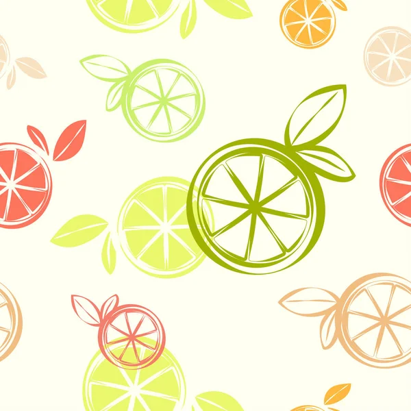 Háttérkép Citrus Seamless Pattern, nyomtatási textil, ajándék, papír — Stock Vector