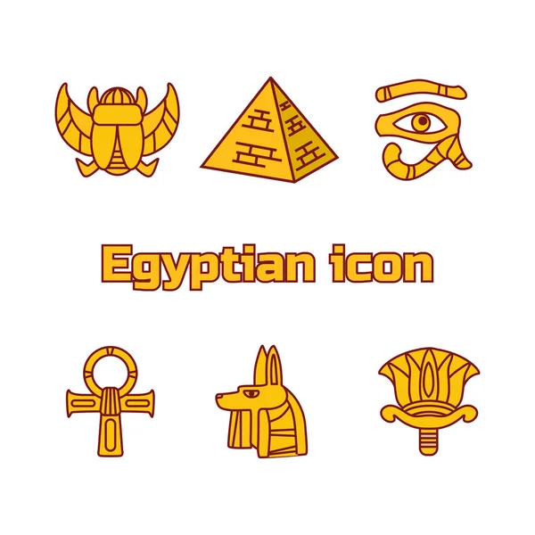 Conjunto de diseño egipto viaje iconos cultura elementos antiguos — Vector de stock