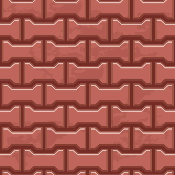 Rote Beton h-förmige Pflasterplatten Oberfläche. nahtlose Textur — Stockvektor