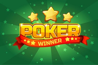 logo metin Poker ve altın yıldız, UI oyun için öğe