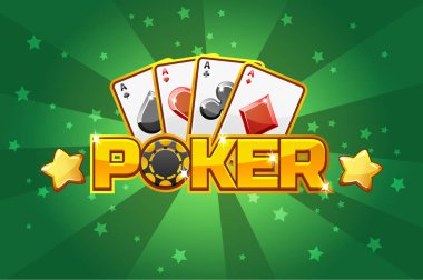 logo metin Poker ve oyun kağıtları, UI oyun için öğe