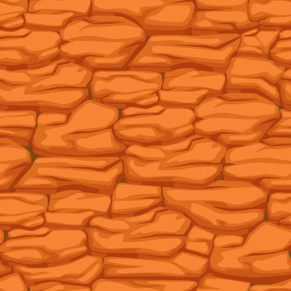 Patrón agrietado de tierra naranja, textura sin costura suelo del desierto — Vector de stock