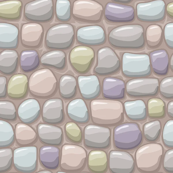 Textura de piedra de colores de dibujos animados, vector de fondo sin costuras — Vector de stock