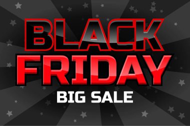 Büyük satış tasarım şablonu, siyah arka plan üzerinde siyah Cuma yazıt