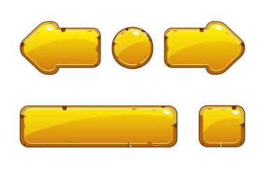 Çizgi film altın eski düğmelerini oyun ya da web tasarımı için