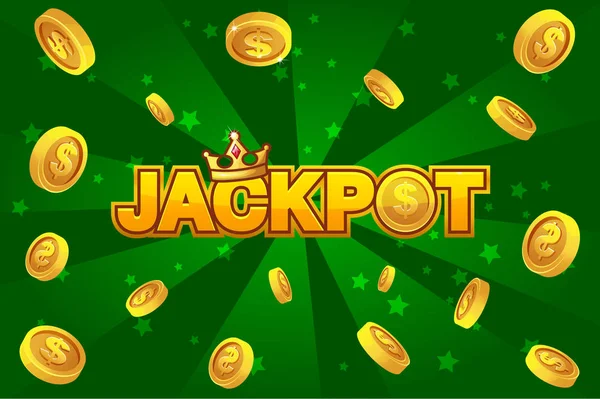 Jackpot wins peníze gamble vítěz text zářící symbol izolované na bílém — Stockový vektor