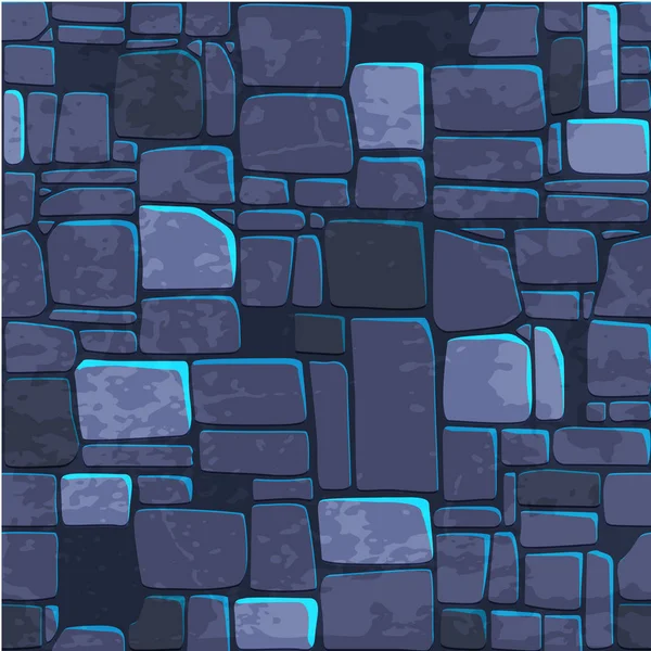Varratmentes háttérben textúra kék kőfal. Vektoros illusztráció a felhasználói felület játék elem — Stock Vector
