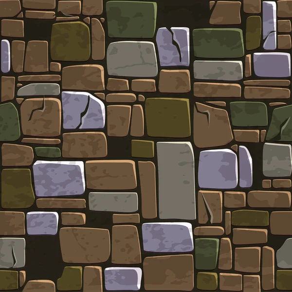 Bezszwowe tło tekstura stary kolor kamienny mur. Element dla interfejsu użytkownika gry ilustracja wektora — Wektor stockowy