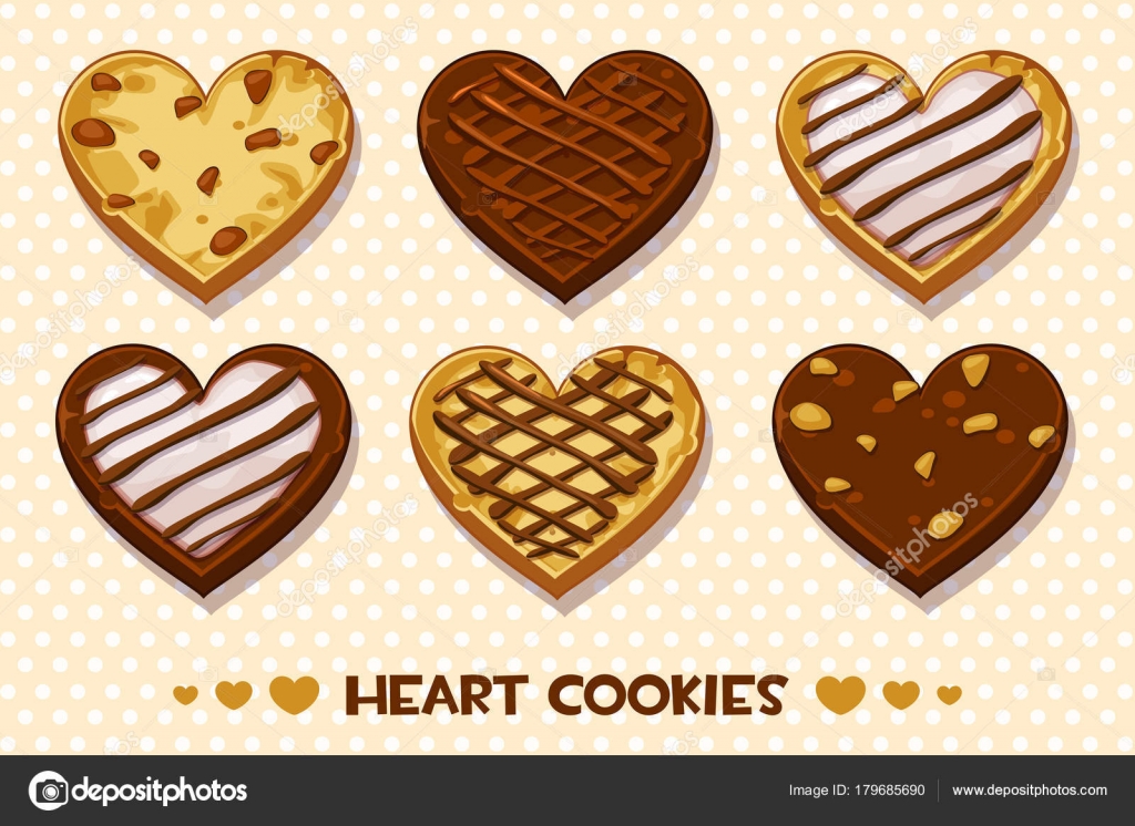 Gingerbread ve çikolata kurabiye kalp şeklinde, mutlu Sevgililer günü