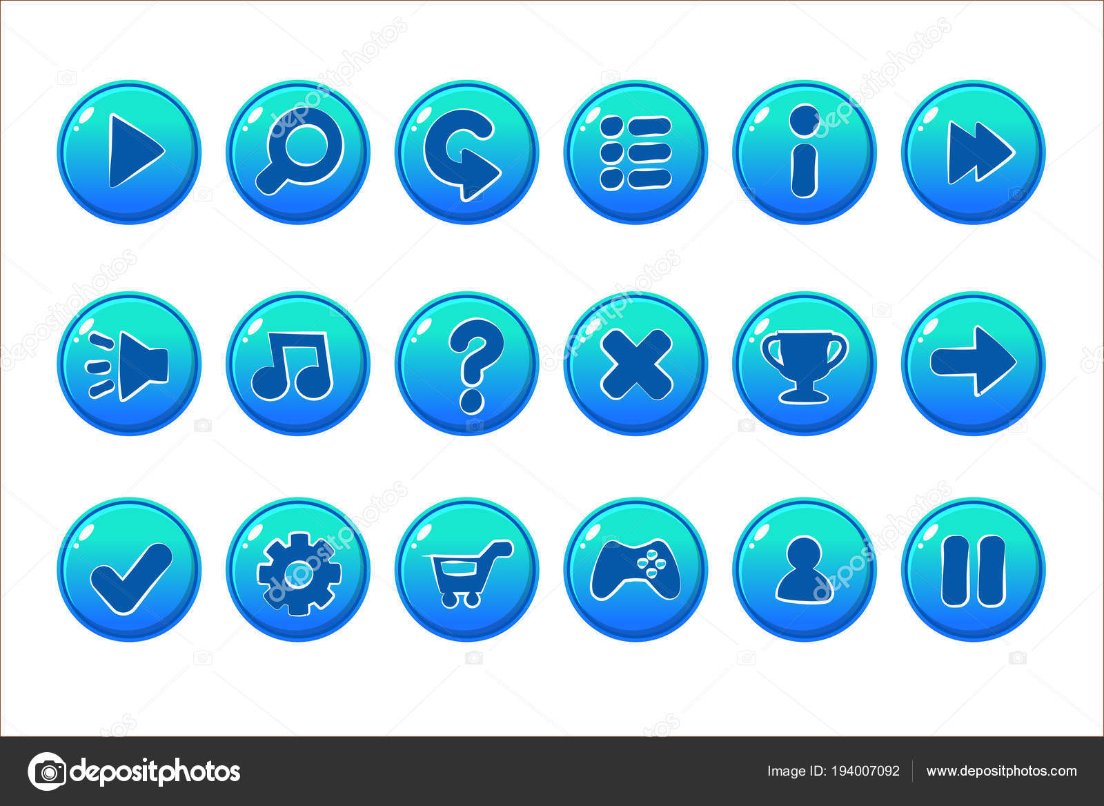 Tasti Lucidi Blu Per Tutti I Tipi Di Elementi Casual