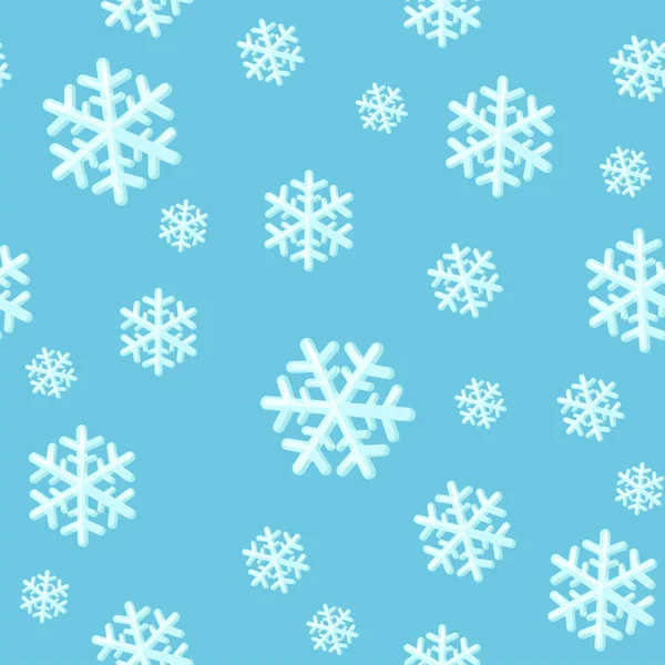 Vánoční hladký vzor se sněhovými vločkami. Sněhová vločka vzor scrapbooking papír. — Stockový vektor