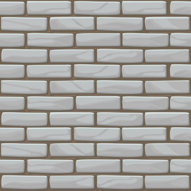 White Brick wall texture seamless. Vector illustration stones wall in grey color. vector