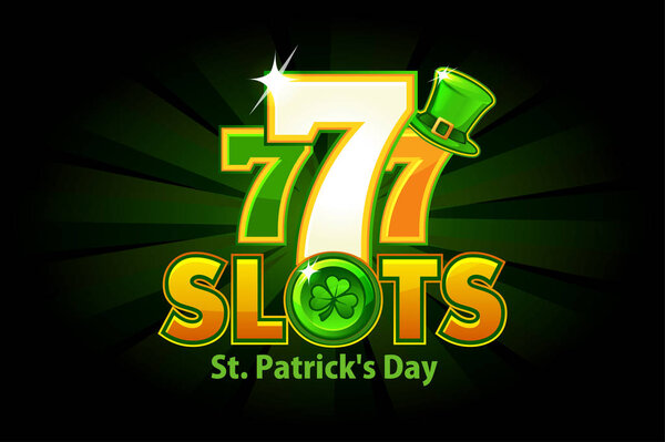 Casino slot 777 for St. Patricks Day on a green background.