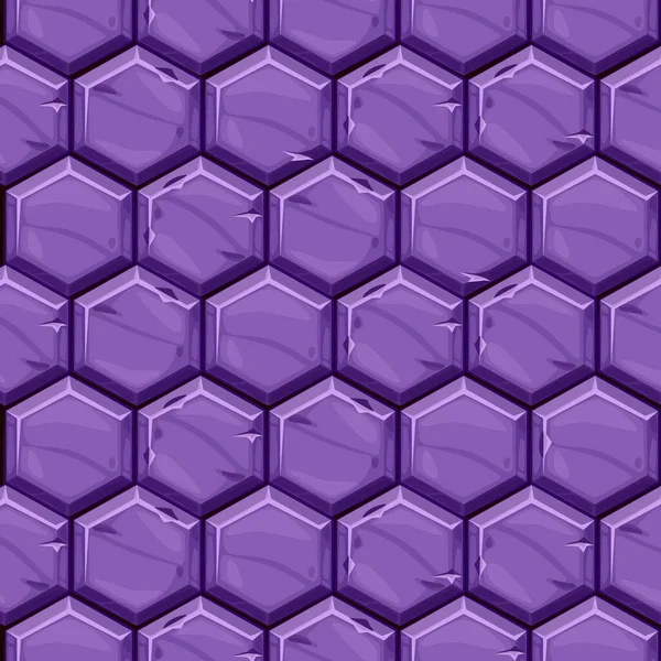 Безшовний текстурований візерунок з яскраво-фіолетової шестикутної кам'яної плитки . — стоковий вектор