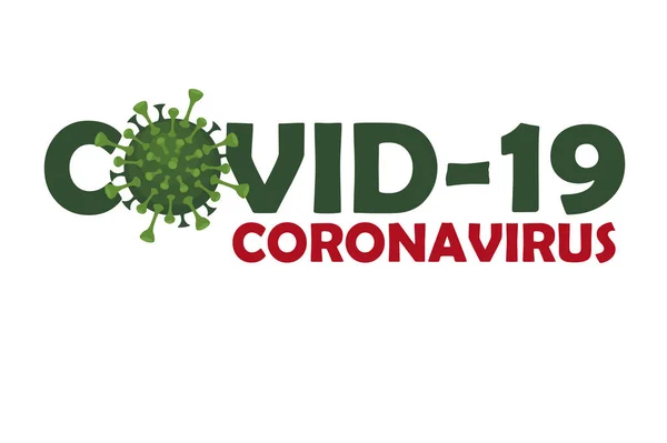 Η επιγραφή ή το λογότυπο της coronovir και covid-19. — Διανυσματικό Αρχείο