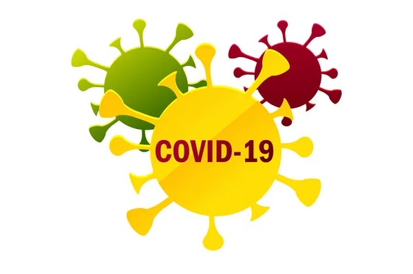 Σύνολο πολύχρωμων εικόνων κινουμένων σχεδίων του coronavirus ή covid-19. — Διανυσματικό Αρχείο