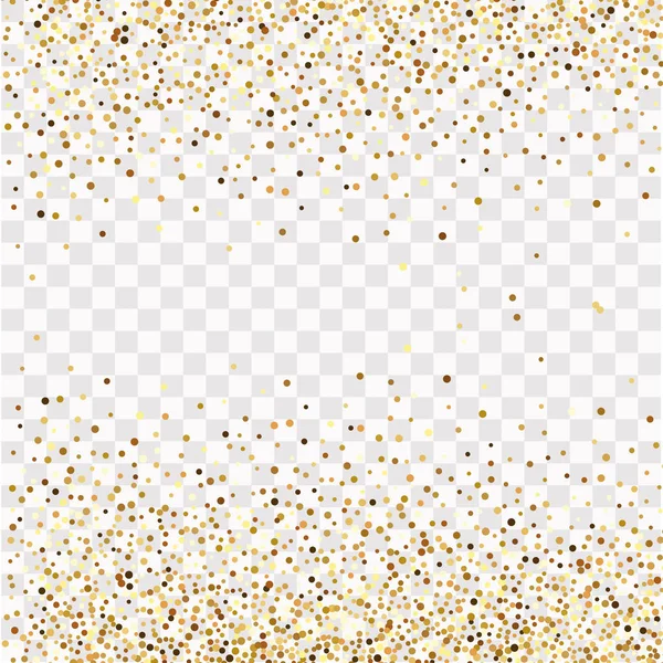 Goldkonfetti Auf Transparentem Hintergrund Rahmen Aus Goldkonfetti — Stockfoto