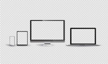 Beyaz arkaplandaki elektronik aygıtlar