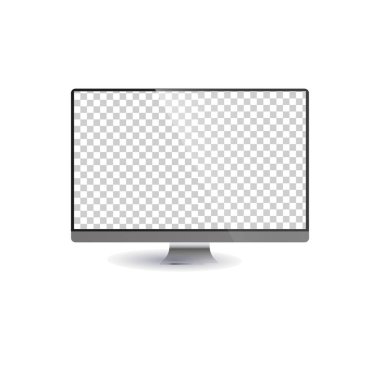 Beyaz arkaplanda izole edilmiş boş ekran monitörü
