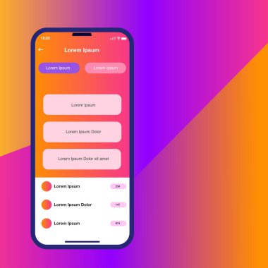 simgeli modern cep telefonu ekranı