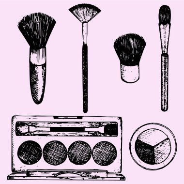 Palet göz gölgeler, fırça makyaj 