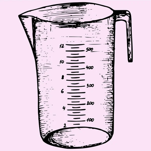 Measuring cup, doodle style — Stock Vector