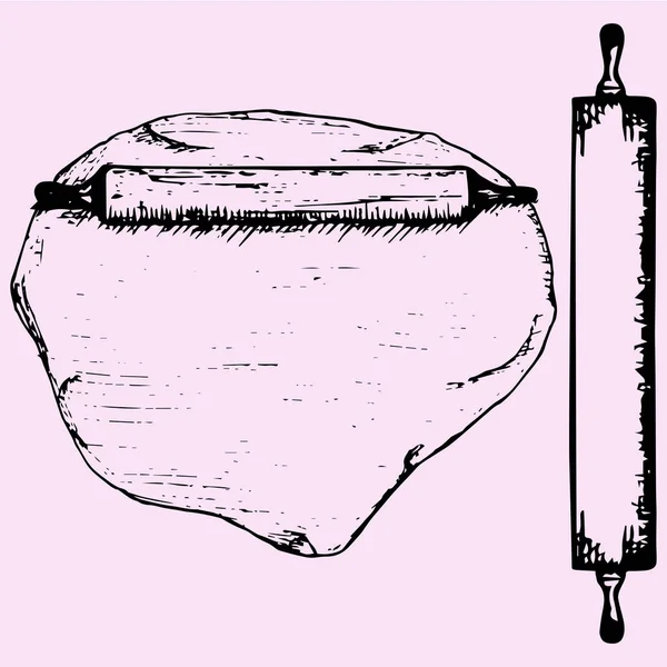 Булавка с растянутым тестом — стоковый вектор