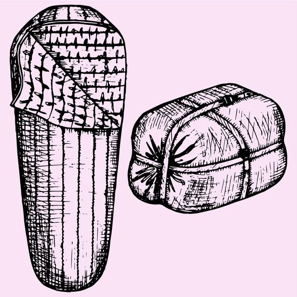 Gaya corat-coret kantong tidur - Stok Vektor
