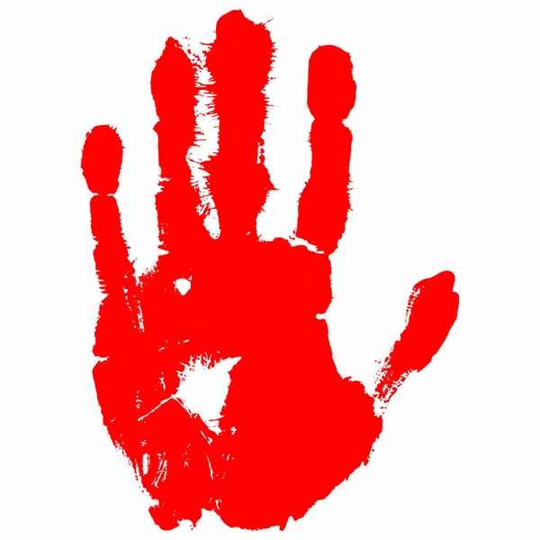 Vector de impresión de mano roja — Vector de stock
