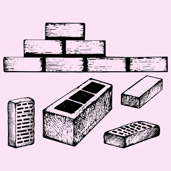Набір цегли, шлаковий блок — стоковий вектор
