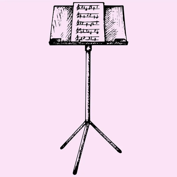 Musik ark på stativ — Stock vektor
