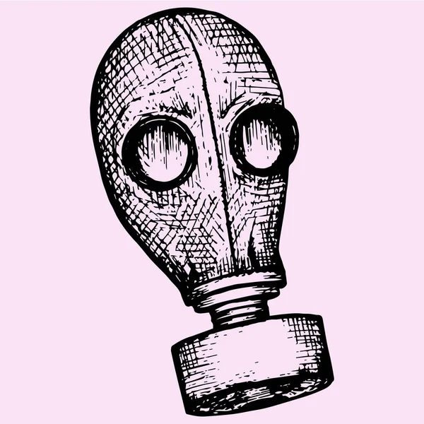 Masque à gaz style doodle — Image vectorielle