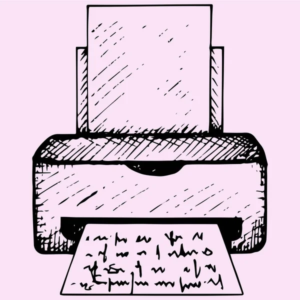 Impressora com papel — Vetor de Stock