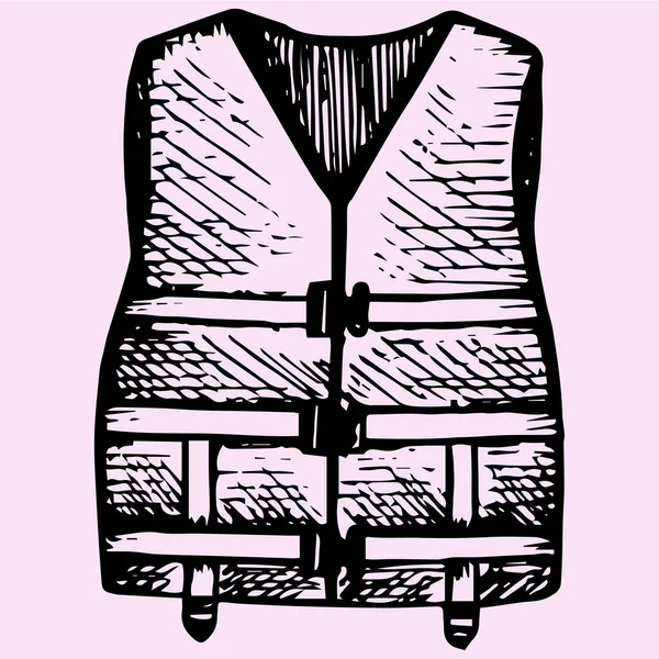 Estilo doodle Life Jacket —  Vetores de Stock