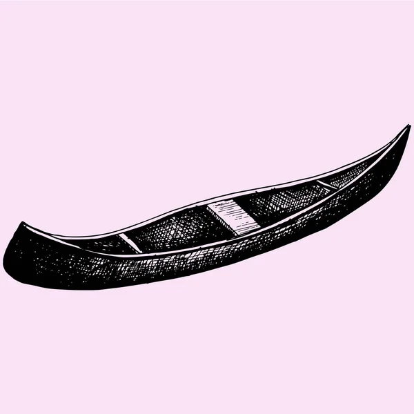 Stile doodle canoa — Vettoriale Stock