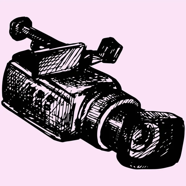 专业摄像机涂鸦风格 — 图库矢量图片