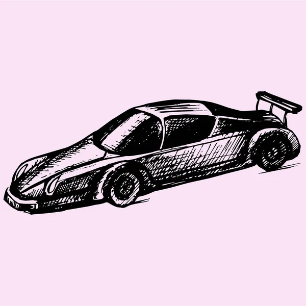 Sportwagen-Doodle-Stil — Stockvektor