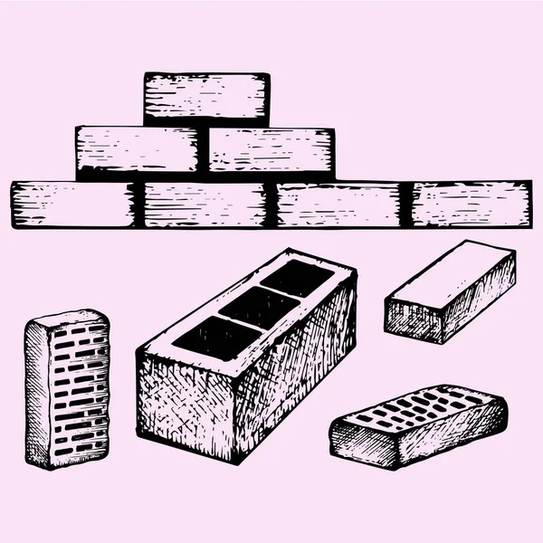 Set bricks, cinder block Royalty Free Stock Illustrations