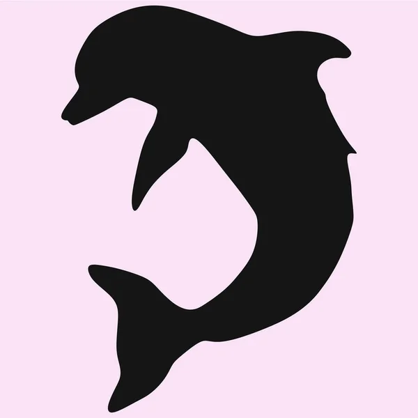 Dolphin silueta vector — Vector de stock