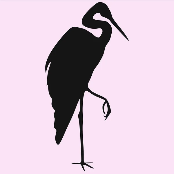 Heron vector silhouet — Stockvector