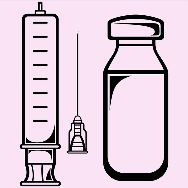 針と注射器、瓶 ベクターグラフィックス