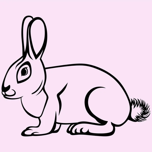 Hare rabbit vector silhouette — Stock Vector