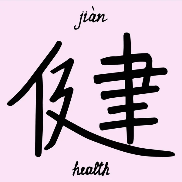 Κινέζικος Χαρακτήρας Υγείας Μετάφραση Στα Αγγλικά Royalty Free Εικονογραφήσεις Αρχείου