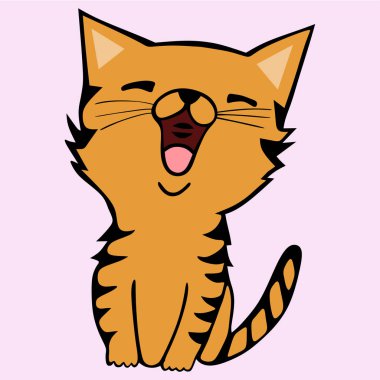 kedi siluet vektör şarkı söylüyor.