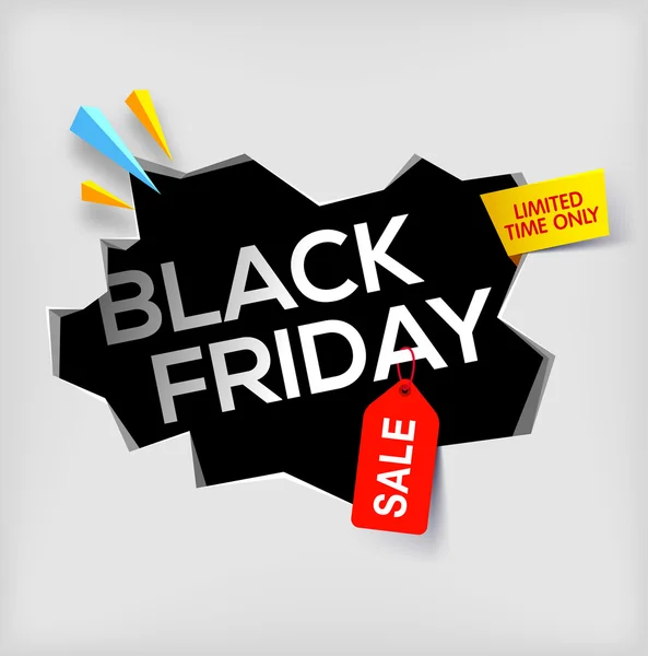 Set of Black friday sale. Vector illustration. Black paper banner
