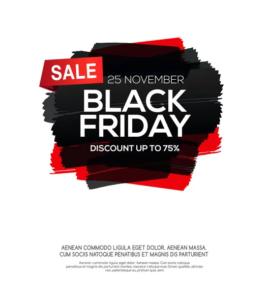 Black Friday venta inscripción sobre manchas de tinta abstracta. Plantilla de Viernes Negro para tu banner o póster. Venta y descuento. Ilustración vectorial — Vector de stock