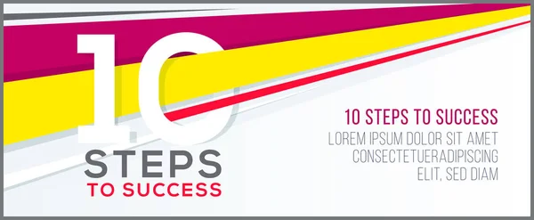 Diez pasos hacia el éxito. Banner para el concepto de negocio web. plantilla para su diseño . — Vector de stock